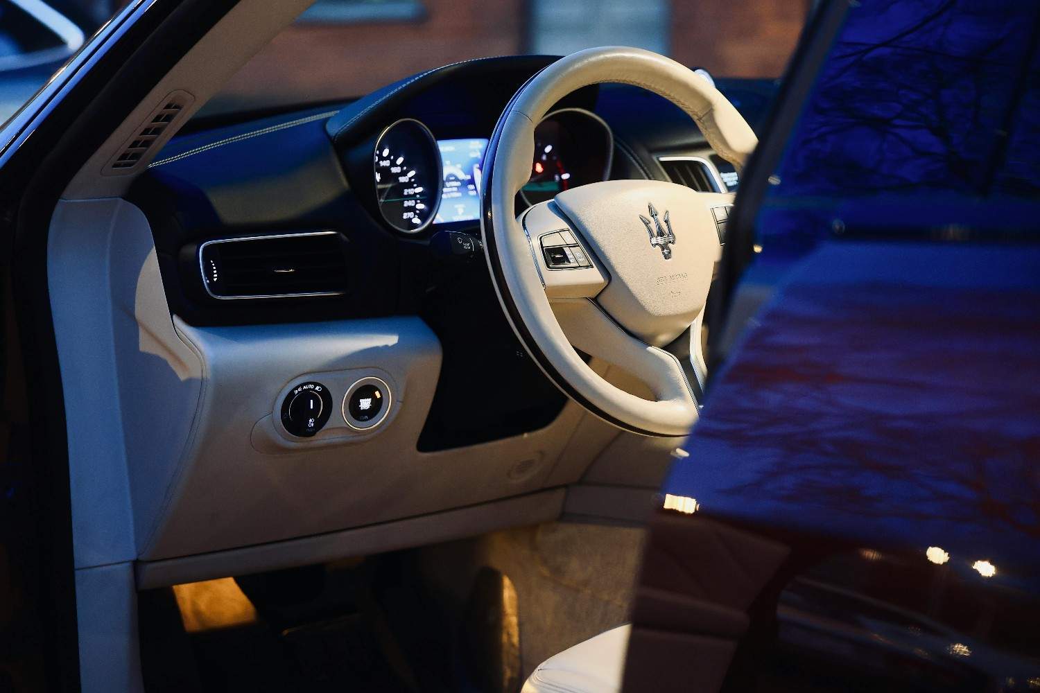 Luxury car interior silhouette